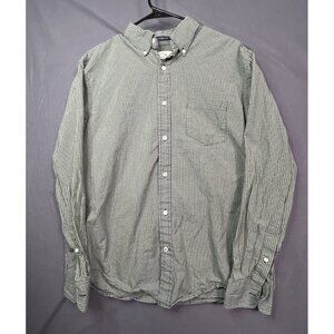 St Johns Bay Mens Button Down Shirt Long Sleeve Graph Plaid Green Casual